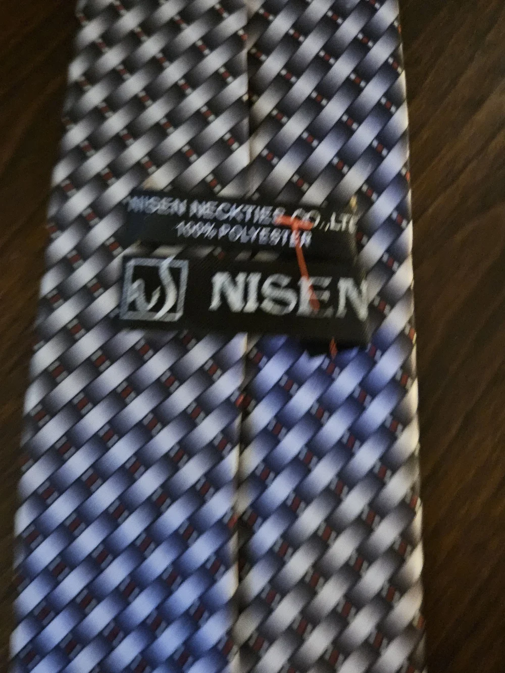 Men's Patterned Gray and Silver Necktie